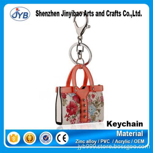 creative design mini pu leather bags accessory handbag keyring
